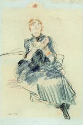 Jong meisje speelt met een bal, 1886